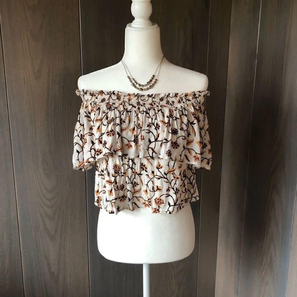 Amuseย SocietyโFloralโOffโShoulderโTopโXS